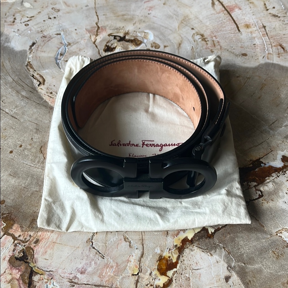 Salvatore Ferragamo Black and Brown Belt